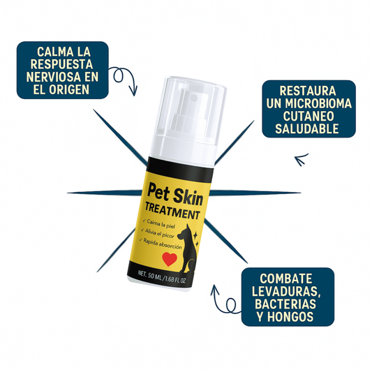 PET SKIN TRATAMIENTO NATURAL PARA PIEL ROJA, IRRITADA, CON GRANITOS O DERMATITIS